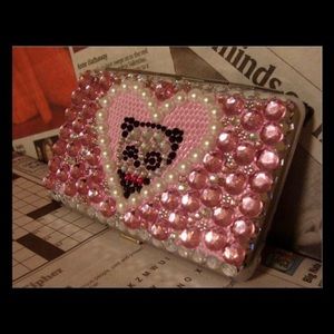 panda lovers sparkle & pearl card case